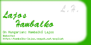 lajos hambalko business card